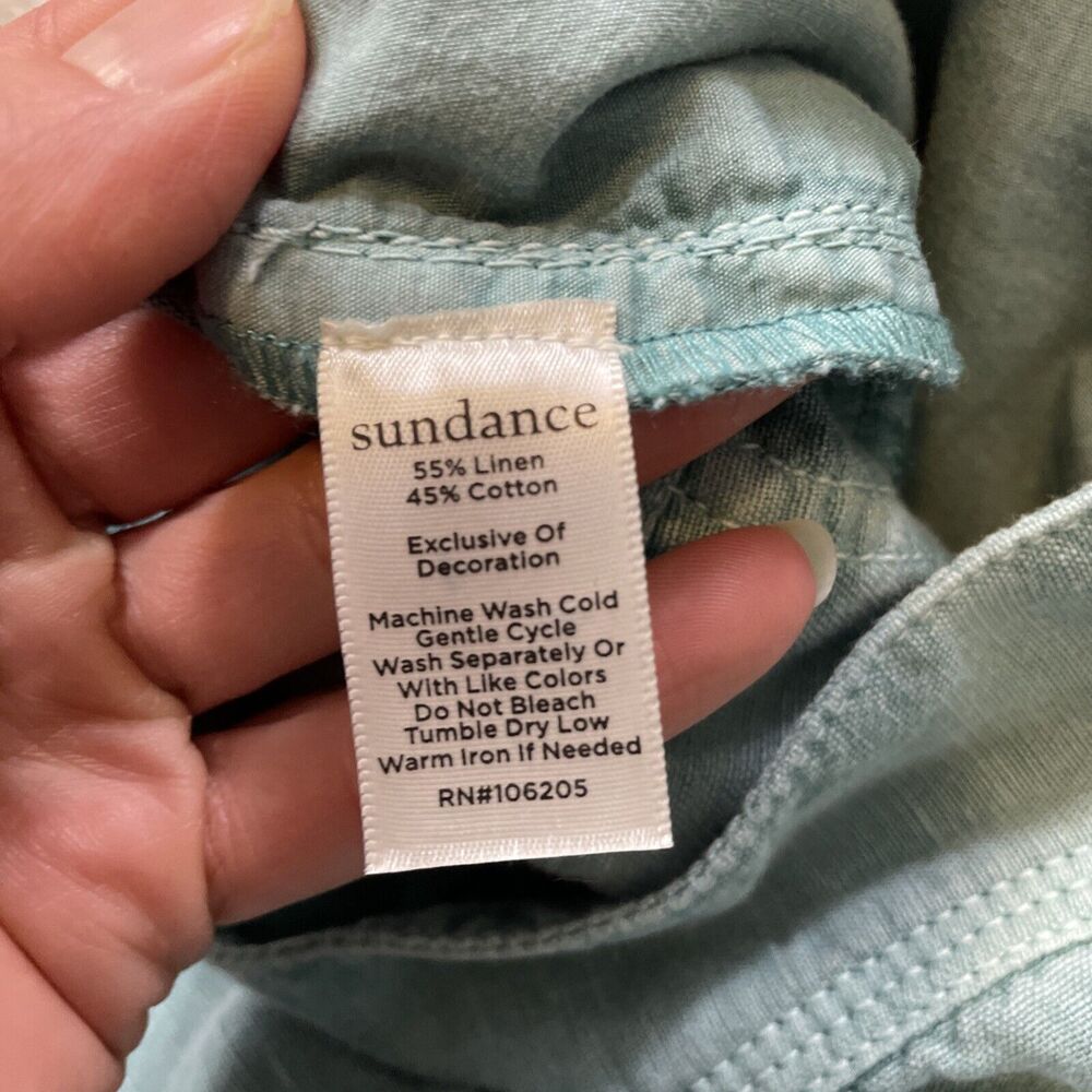 Sundance Women's Size 2P Green Linen‎ Cotton Femme Voyager Cargo Lace Pants - Picture 11 of 15
